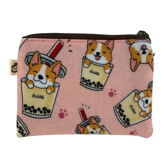 Waterproof Boba Corgi Coin Purse Keychain Pouch Holder - Picture 2 of 8